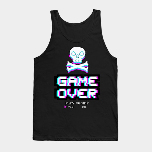 Game Over Gaming Dark Tank Top by ChasingTees